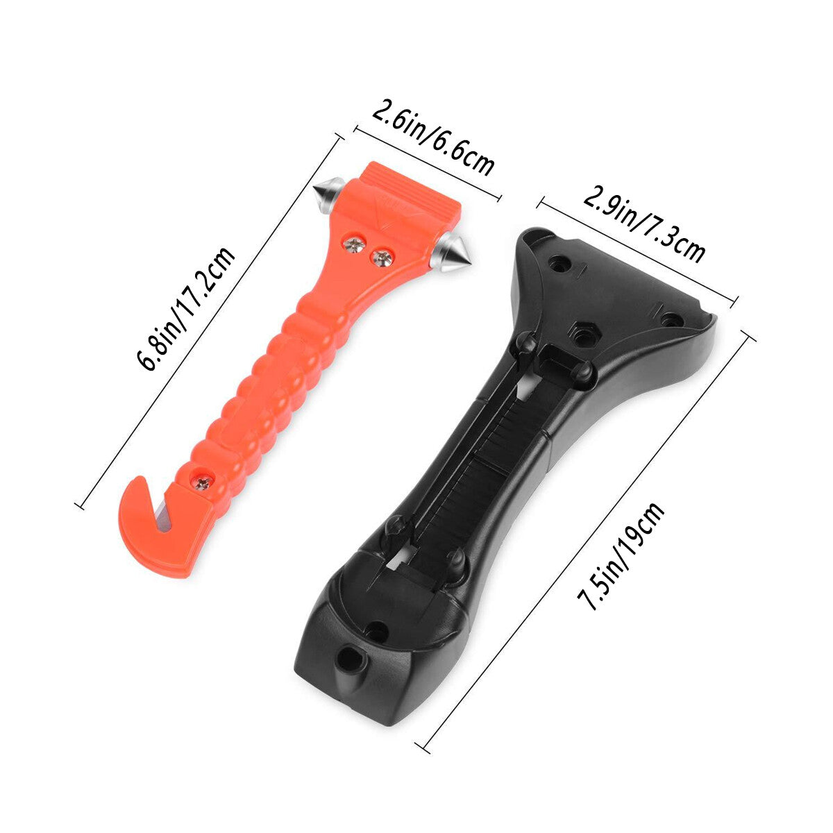 2X Car Emergency Hammer Window Glass Breaker Seat Belt Cutter Safety Escape Tool – Compatible with Seat
