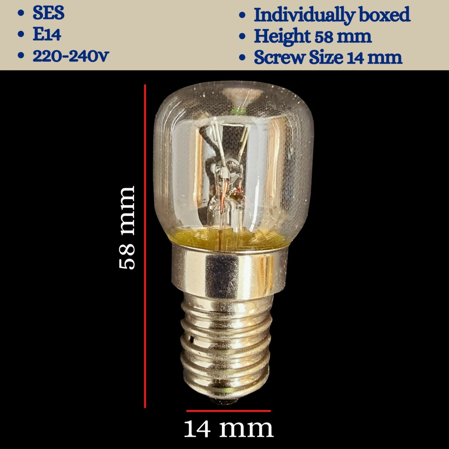 Light Bulbs for Salt Lamps and Selenite Lamps 7W, 15W, 25W - SES E14 (220-240V)