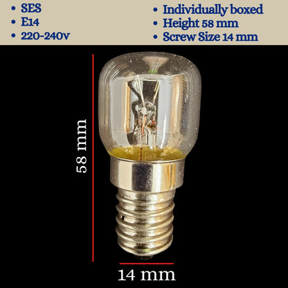 Light Bulbs for Salt Lamps and Selenite Lamps 7W, 15W, 25W - SES E14 (220-240V)