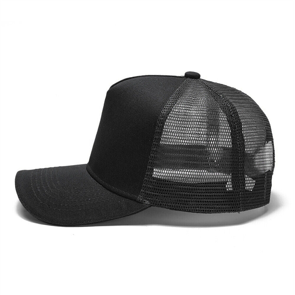 Adjustable Plain Trucker Cap Hat Unisex Mesh Baseball Promotional Various Colors