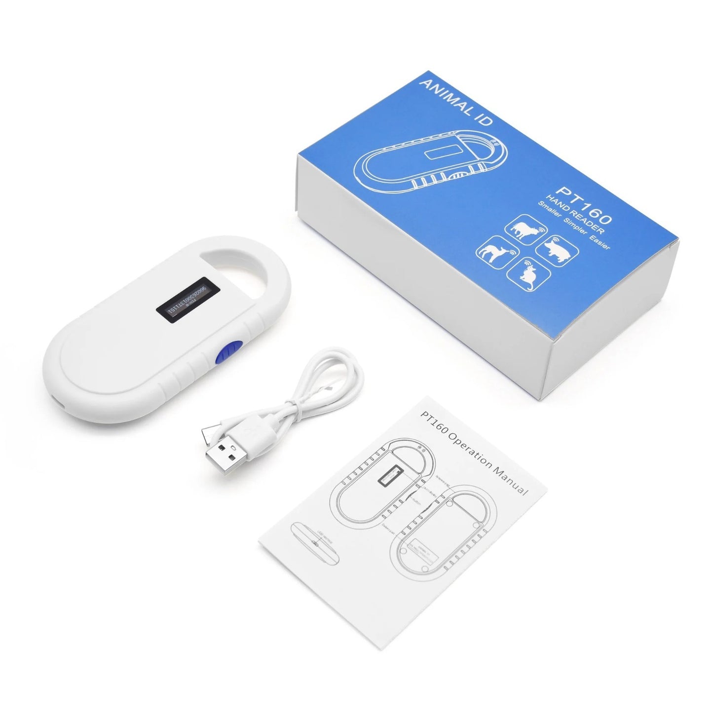 Rechargeable Pet ID Microchip Scanner Portable Handy Dog Cat Animal RFID Reader