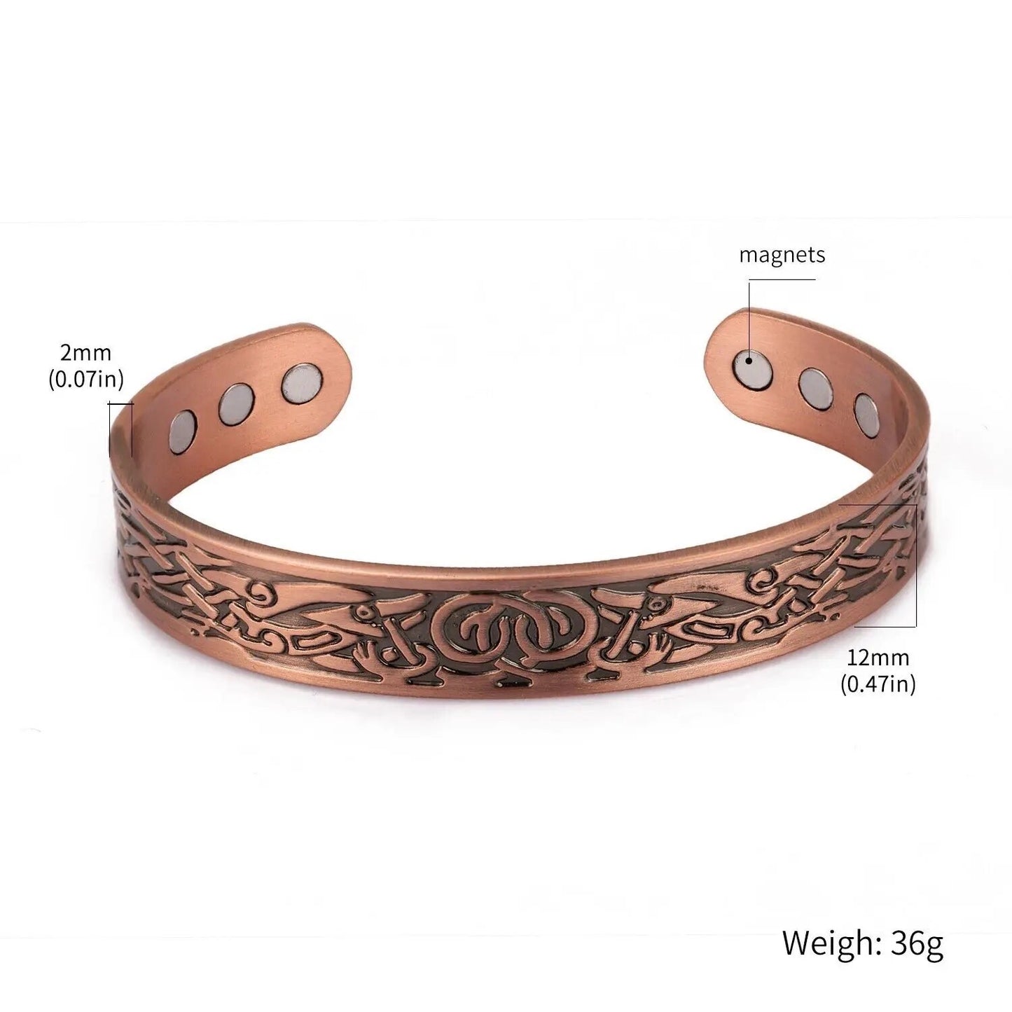 Pure Copper Magnetic Therapy Bracelet Arthritis Pain Relief Men Women Healing AU