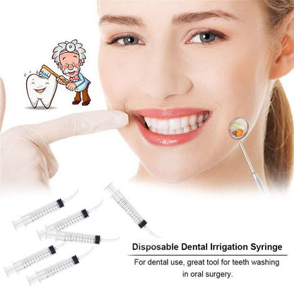 4PCS Dental Syringe 12ml Disposable Oral Irrigation Curved Tip Elbow Lab AU