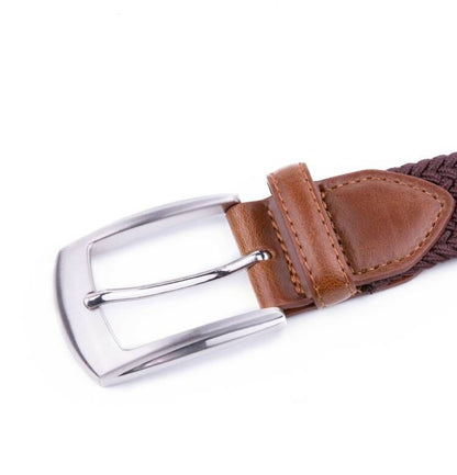 Woman Man Unisex Elastic Fabric Braided Belt Enduring Stretch Woven Belt