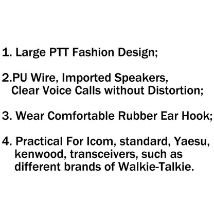 G-Shape Ear Hook Earpiece Headset PTT MIC 2Pin For Baofeng Kenwood Radio
