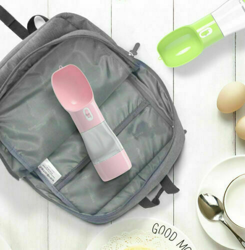 2 in1 Puppy Dog Cat Pet Water Bottle Cup Drinking Travel Outdoor Portable Feeder