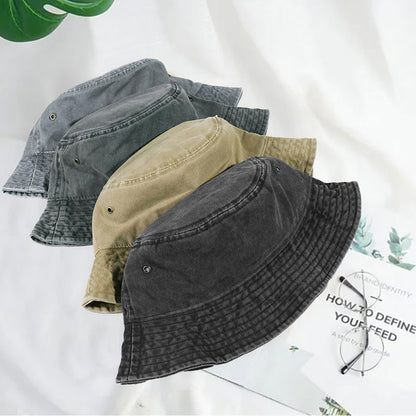 Unisex Men Women Washed Cotton Outdoor Camping Sports Bucket Fisherman Hat Style