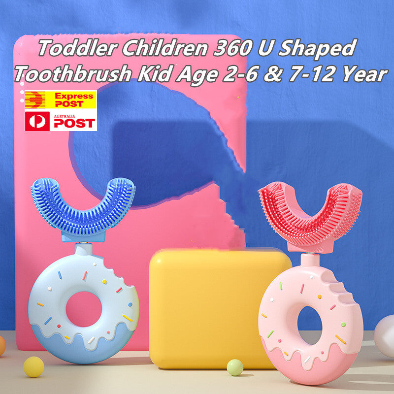 kids U-Shaped Children's Toothbrush Silicone 360°Thorough Clean Teeth Brush 2-12