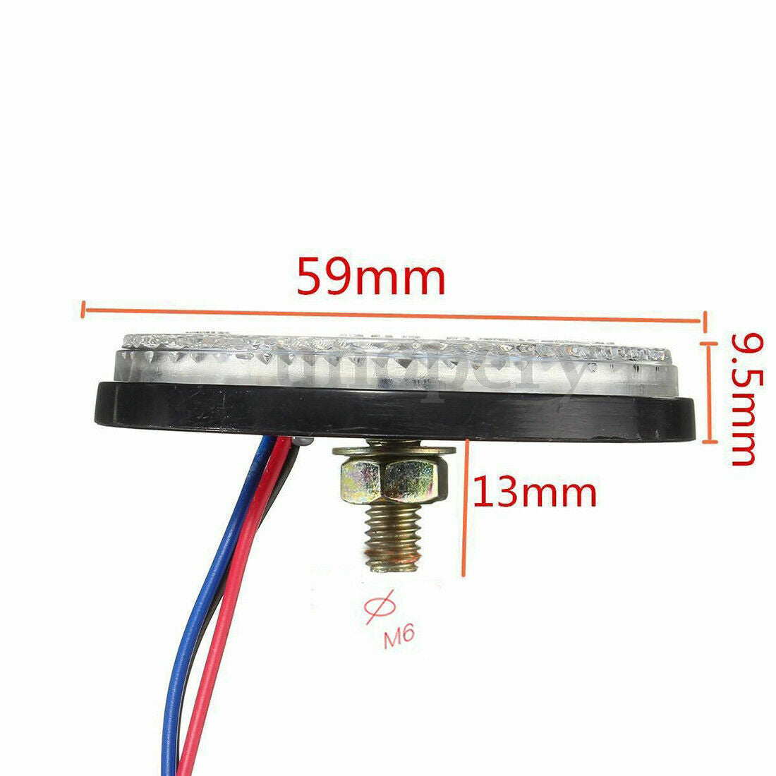 2x Motorbike Motorcycle Round Reflector 24LED Rear Tail Brake Stop Light Lamp