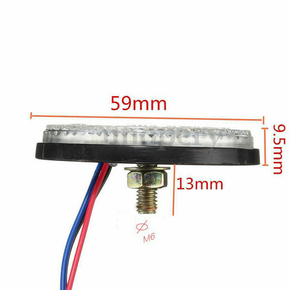 2x Motorbike Motorcycle Round Reflector 24LED Rear Tail Brake Stop Light Lamp