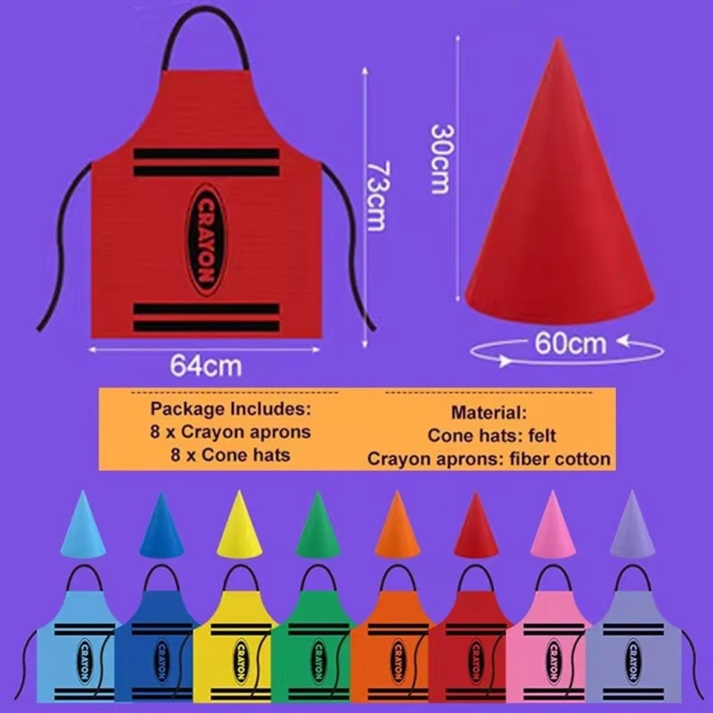 Fancy Dress Crayon Themed Gnome Set Funny Gnome Cone Hat  Costume Party
