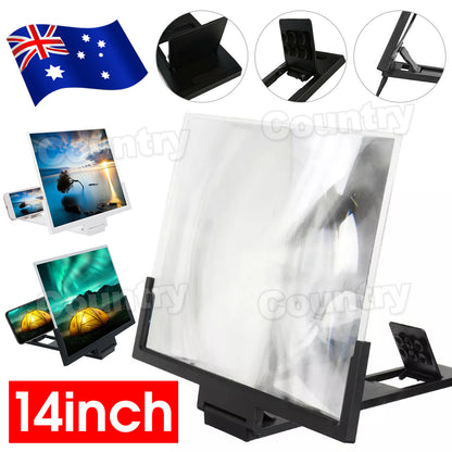 14'' Folding Mobile Phone Screen Magnifier 3D HD Amplifier Stand Bracket Enlarge