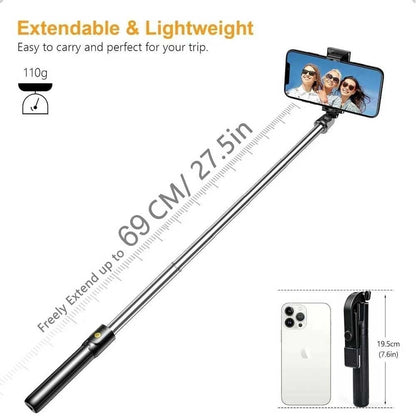 Flexible Tripod Holder Stand Selfie Stick With Bluetooth Remote For Mobile Phone