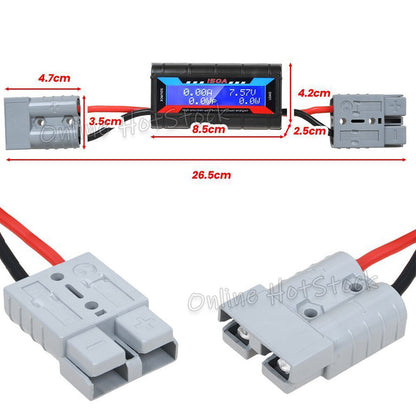 200A Digital LCD Amp Watt Meter Power Analyser Solar Caravan+ Anderson Plug NEW