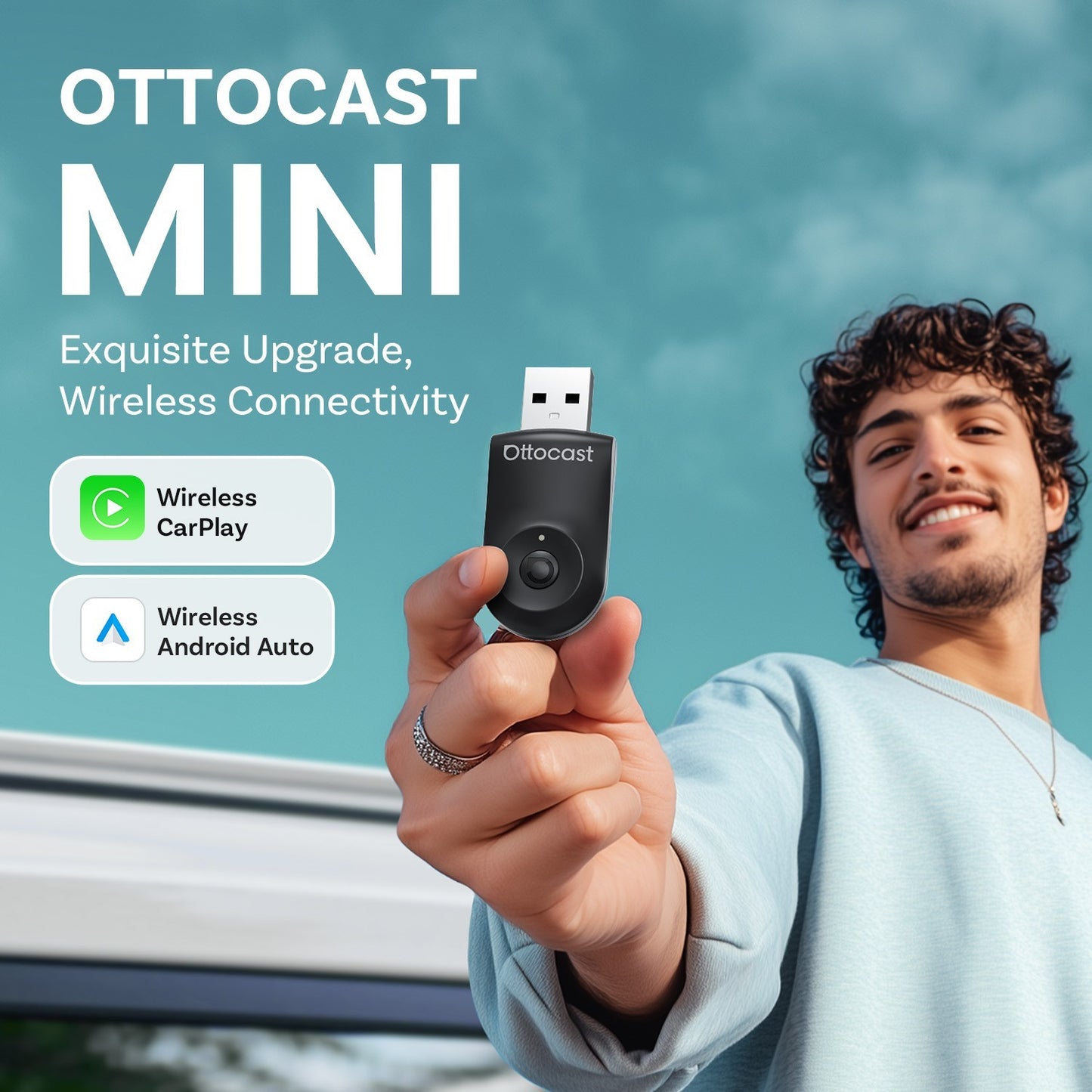 Ottocast Wireless Carplay Mirror iPhone Cars Adapter 3 in 1 Compatible w/Airplay – Compatible with iPhone