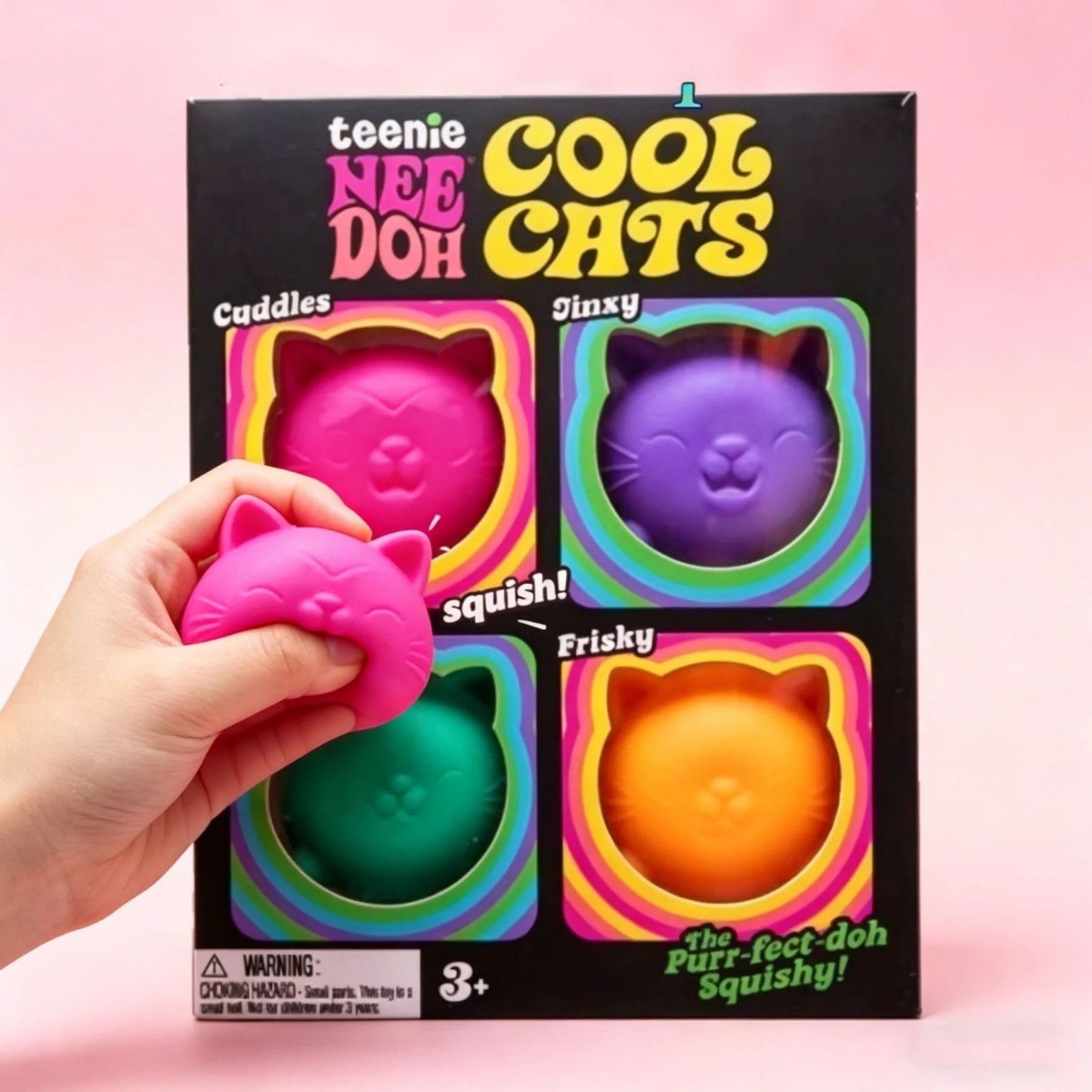 Teenie Cool Cats 4-Pack Kittens SquishyFidget Stress Toy Sensory Fidget