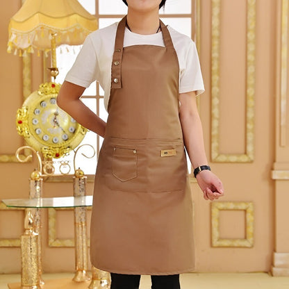 Unisex Canvas Apron Washable Butcher Waiter Chef Waterproof Kitchen Cooking Cafe