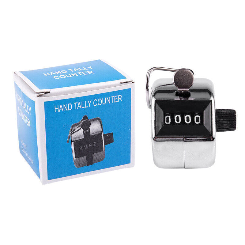 4 Digit Tally Counter Hand Held Number Clicker Mechanical Manual Counting Click