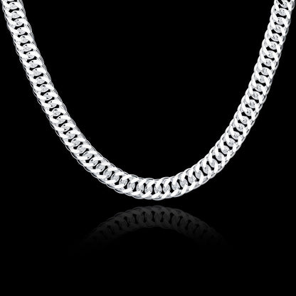 925 Sterling Silver Filled 10MM Classic Solid Curb Chain Necklace 20" Stunning