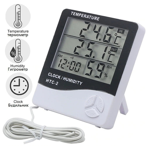 LCD Digital Temperature Humidity Meter Indoor Outdoor Thermometer Hygrometer