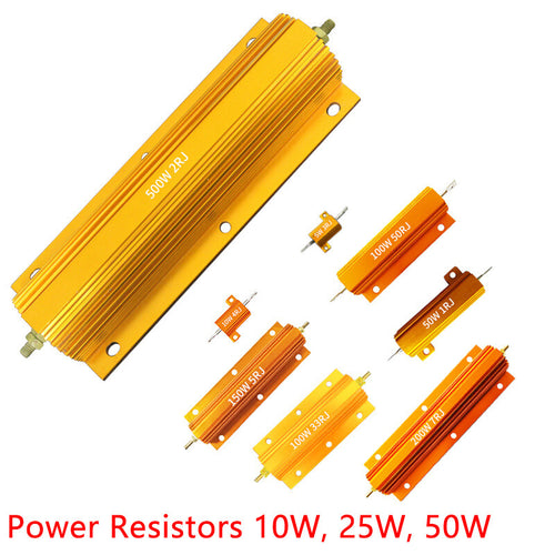 10/25/50W Watt Shell Power Aluminum Housed Case Wirewound Resistor 0.1-470 Ohm
