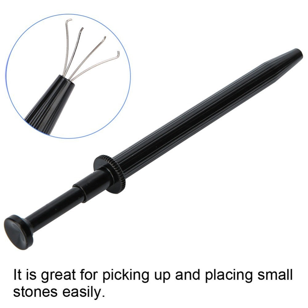 Black Color Gem Pick Up 4 Prong Jewelry Making Tool Grabber Tool  Bead Handling