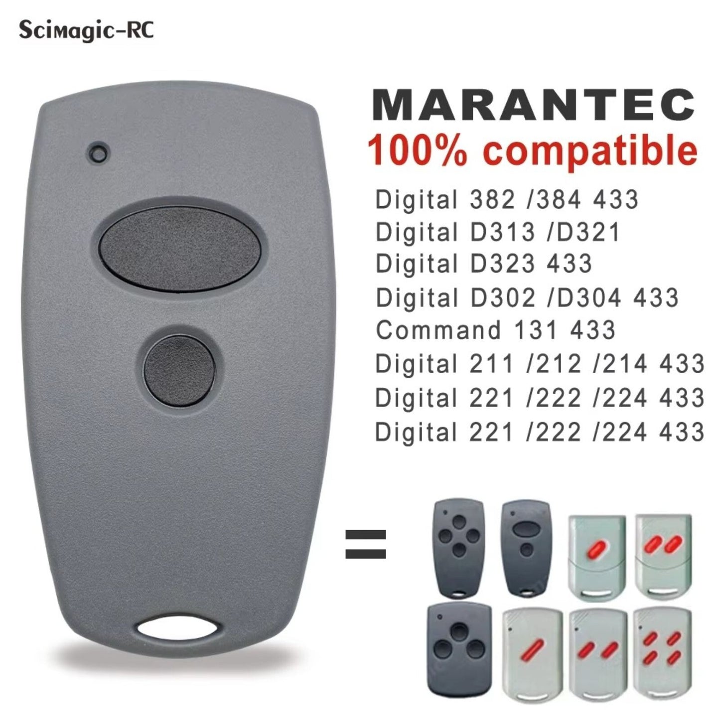 Marantec Digital 302 304 313 Comfort 220 250 270 replacement Remote 433Mhz