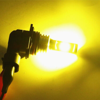 2x HB4 9006 12V 100W 3000K Yellow LED Car Fog Lights Lamp Globes Bulbs