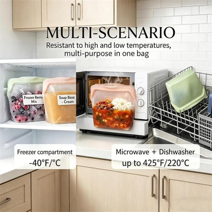 Everbag Silicone Storage, Reusable Silicone Storage Bags, Upright Freezer Bags