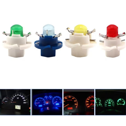 10 x Green T5 Cap B8.4D COB LED Instrument Light Twist and Lock LED Dash Light