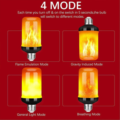E27 B22 LED Flicker Flame Lamp Bulb 4 Mode Burning Fire Effect Candle Bulb Light