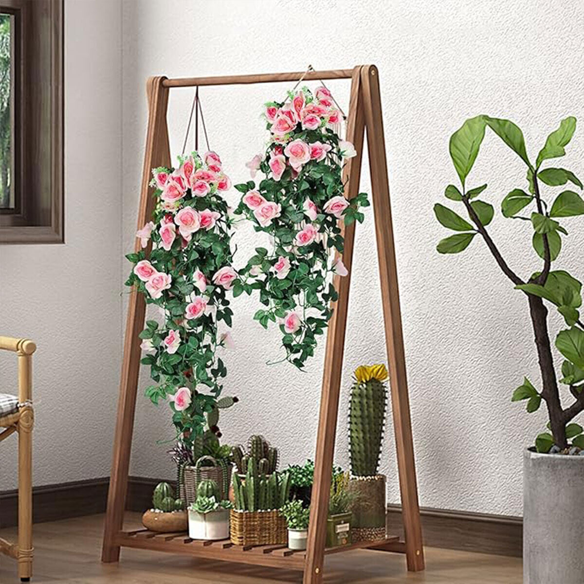 Artificial Rose Flower Garland Hanging Vine Fake Home Wall Wedding Decor AU Pack