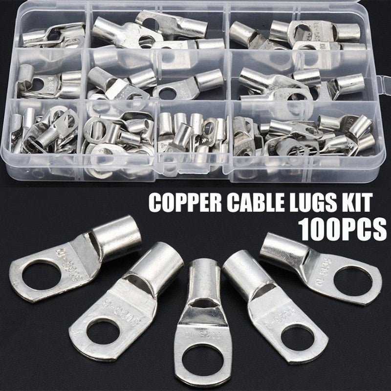 240Pcs 4WD Cable Lug Ring Battery Copper Tube Connector Kits Terminal Crimper AU