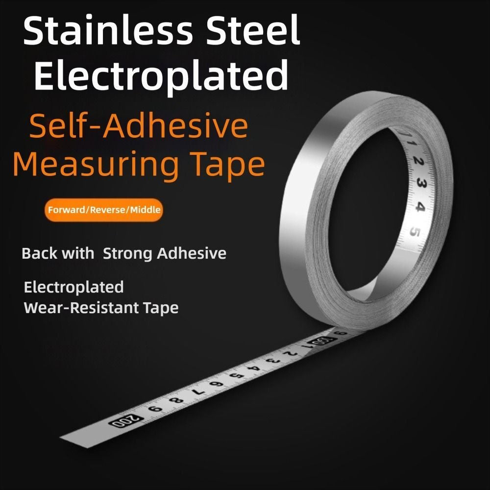 12MM Width Measuring Tape Self-Adhesive Workbench Ruler Metal Tape Measure