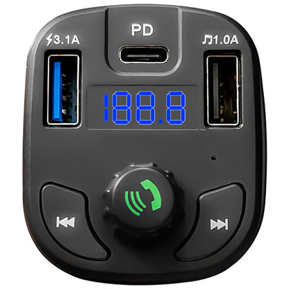 Bluetooth FM Transmitter MP3 Car Charger Type C 3 USB Fast Charge 12-24V LED AU