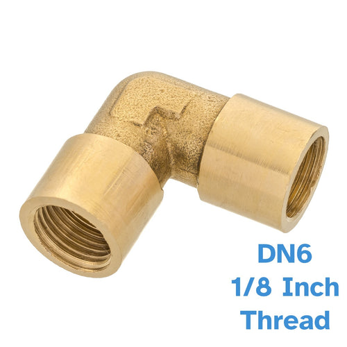 Threaded Brass Elbow 1/8" BSP Female To Female Pipe Fitting 90 Degree Connector