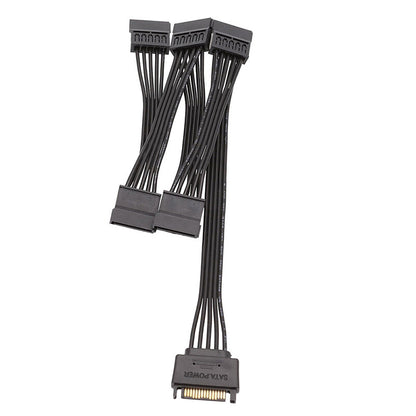 15 Pin SATA Power Y-Splitter Cable Adapter Extension 1 Male to 5 Female For HDD