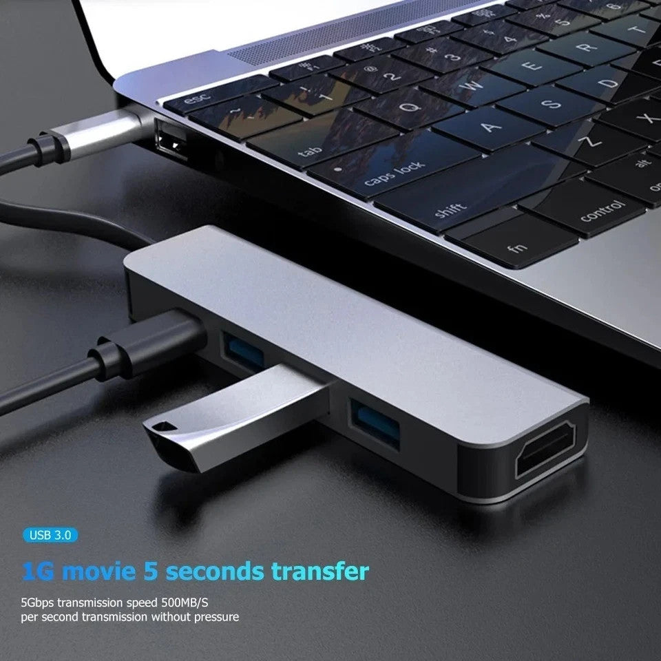USB C Hub 5 in 1 4K HDMI USB 3.0 SD TF Type C Charging Adapter Dock