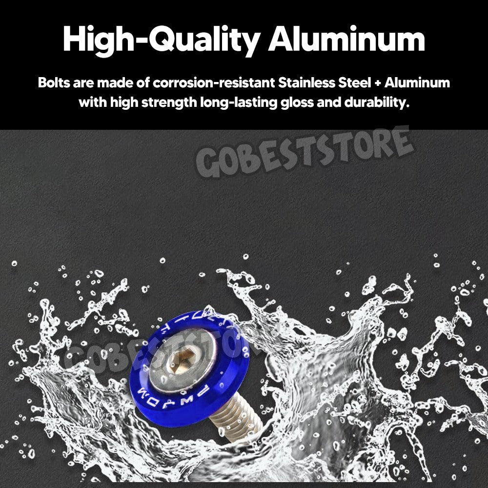 20X Billet Aluminum Fender Bumper Washer Bolt Engine Bay Dress Up Kit M6 BLUE