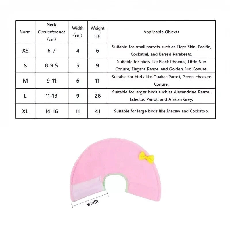 Elizabeth Circle Bird Plush Collar Parrot Elizabeth Ring Bird Protection Supply