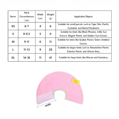 Elizabeth Circle Bird Plush Collar Parrot Elizabeth Ring Bird Protection Supply
