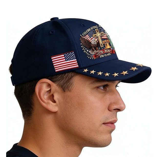 250th Anniversary USA Hat - Adjustable United States Baseball Cap for Men Women