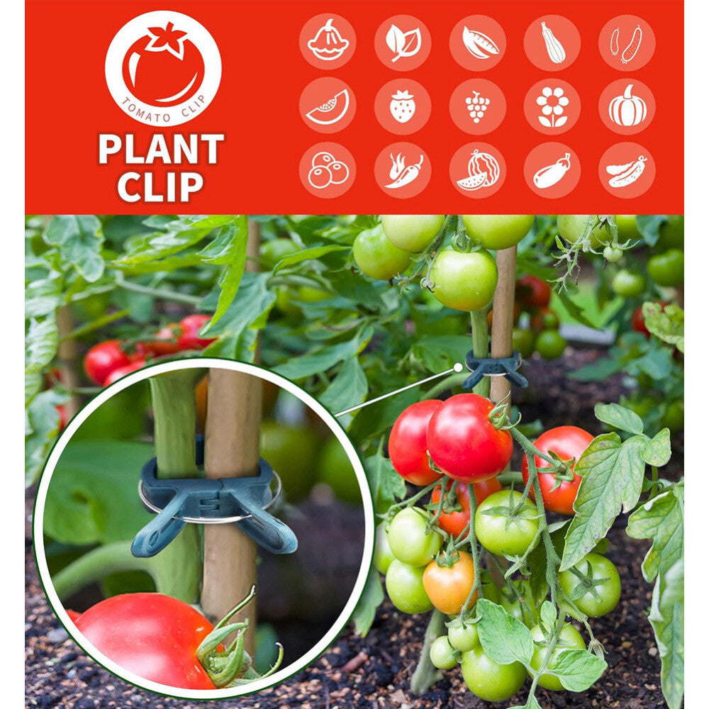 100x Garden Plant Clip Tomato Tie Stem Orchid Support Weatherproof Grow Training