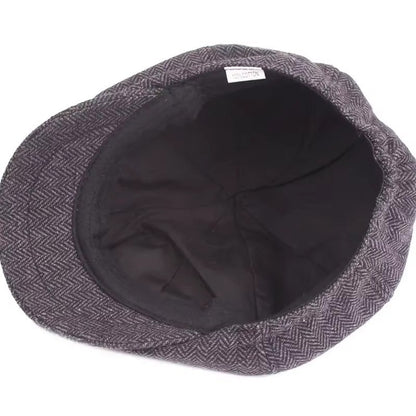 Mens 8 Panels Newsboy Flat Cap Peaky Blinders Baker Boy Golf Driving Beret Hat