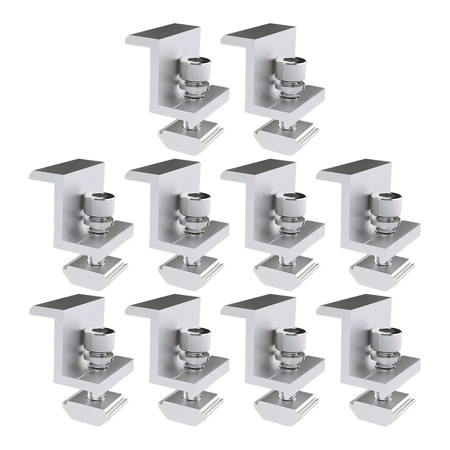 10Pcs Solar Panel End Clamps Solar Panel Z Bracket Aluminium Mounting Z Bracket