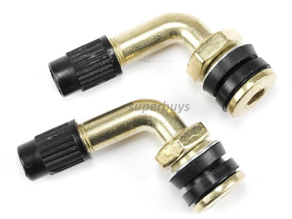 2pc Brass 90 Degree Motorcycle Schrader Valve Tubeless 11.3mm Rim Hole Tyre Stem