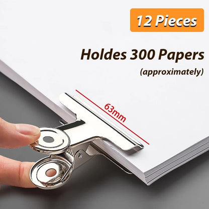 Stainless Steel Bulldog Clips Metal Office Paper Clip Binder Grip Clamp 31-75mm