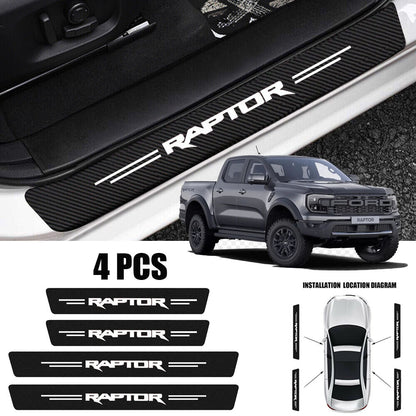 4pcs Compatible with Ford Ranger Raptor Door Sill Plate Cover Panel Protector Stickers