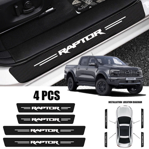4pcs Compatible with Ford Ranger Raptor Door Sill Plate Cover Panel Protector Stickers