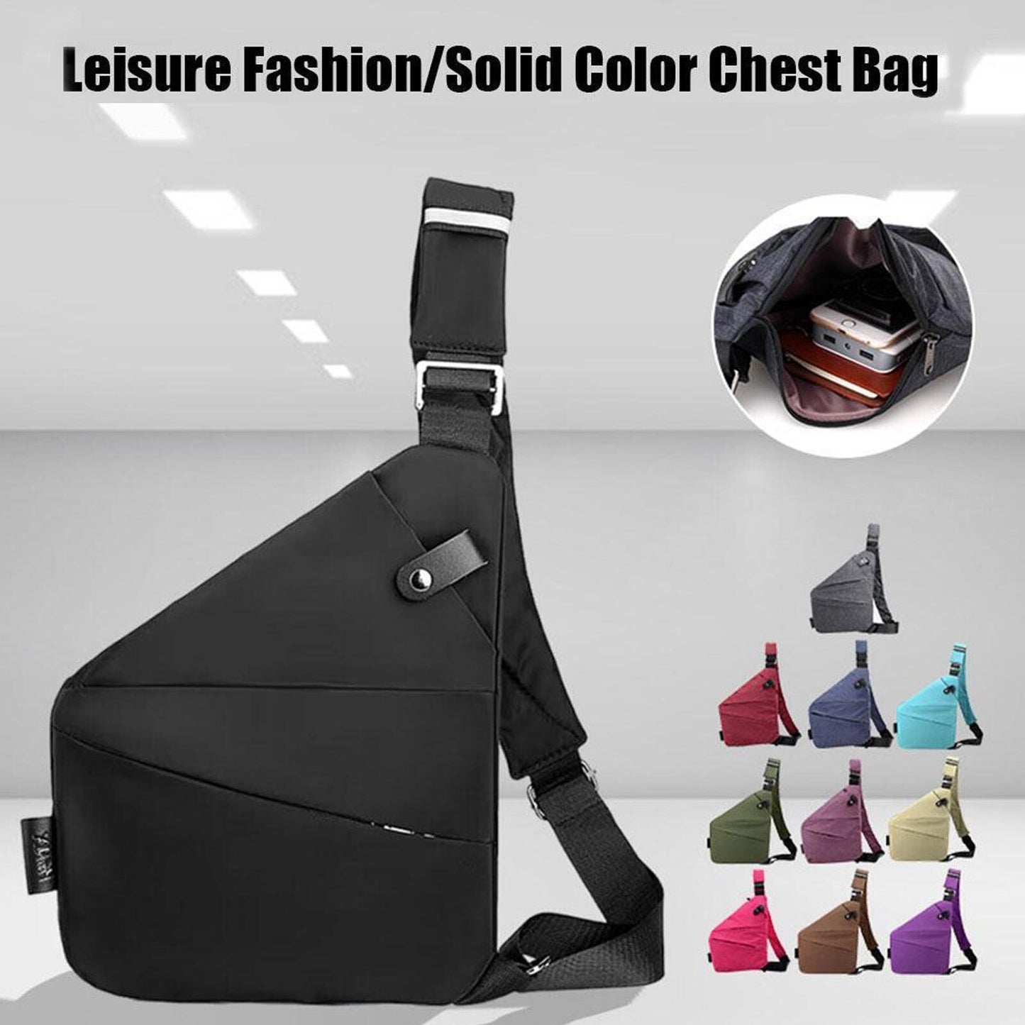 Waterproof Anti-Theft Personal Shoulder Chest Pocket Travel Crossbody Bag Casual